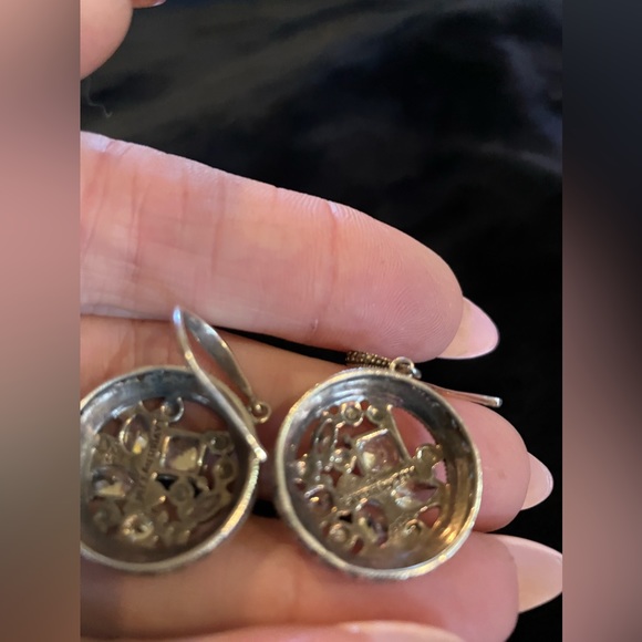 LAVISH BY TJM STERLING SILVER MARCASITE CZ EARRINGS - Picture 4 of 8